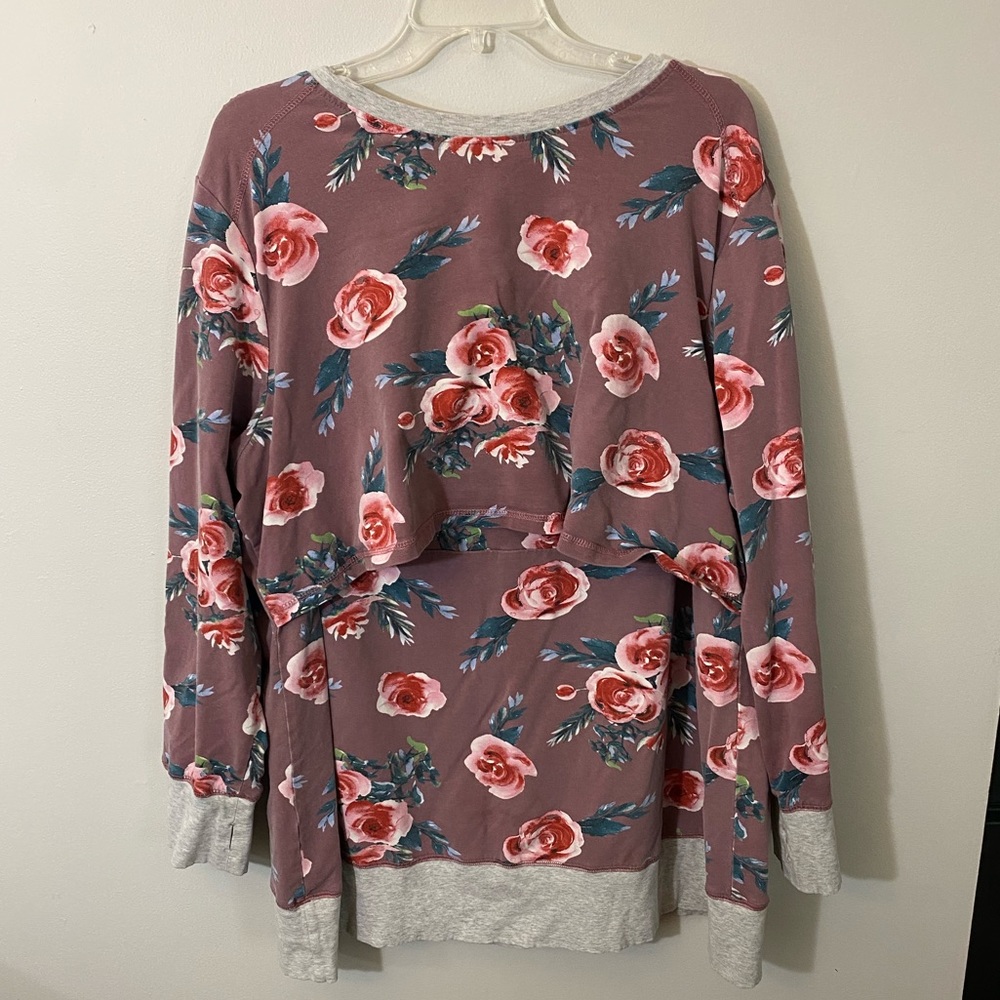 Latched Mama, Floral, Nursing Pullover, 2X
